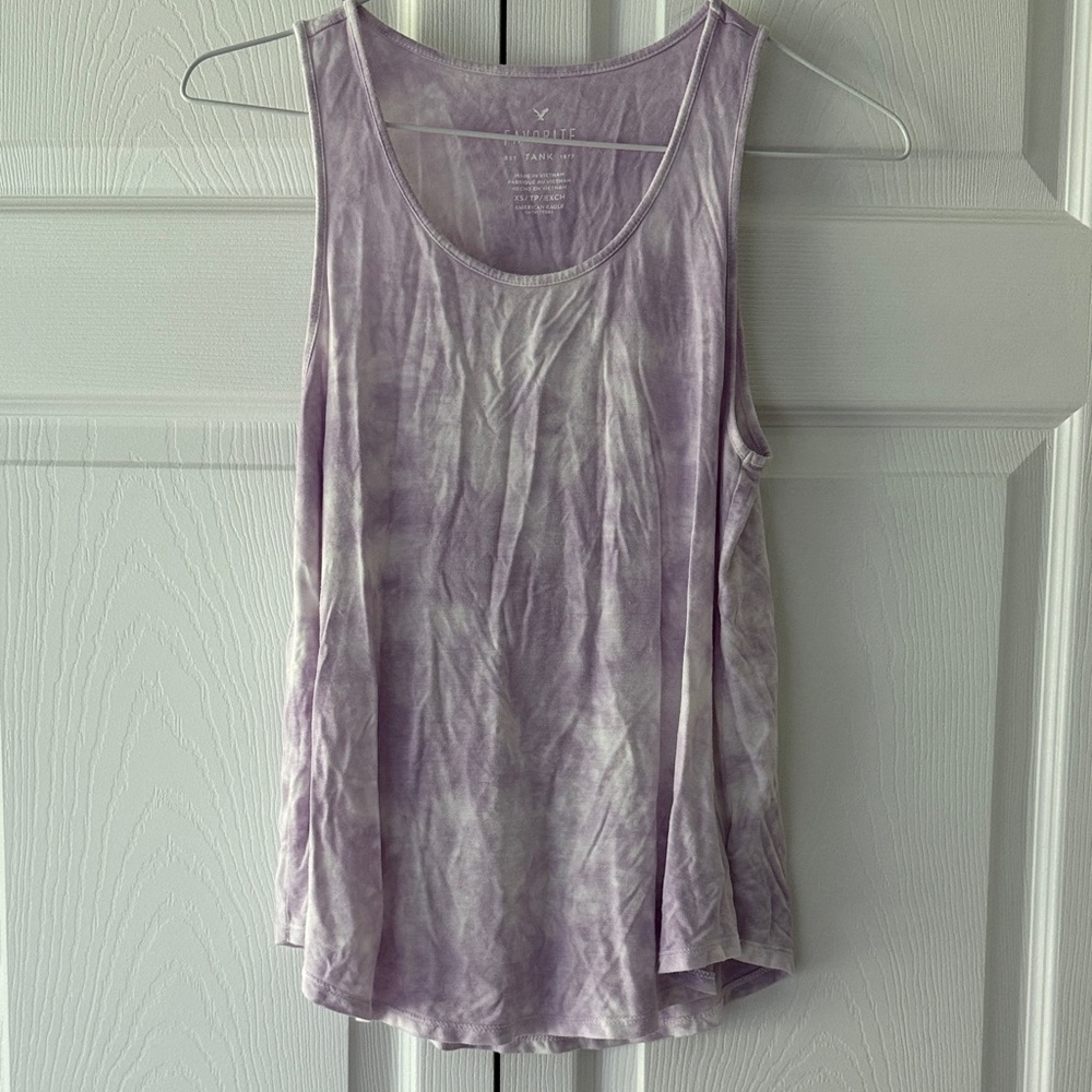 American Eagle Outfitters Lavender Tie-Dye Swing Tank Top